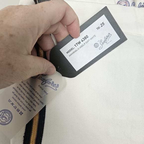 NWT Seafarer Anthropologie White Denim Pants Size 25 Ammiraglio FLAW - Picture 5 of 11